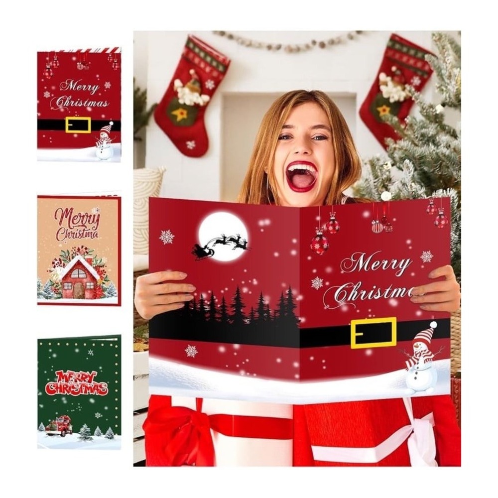 New 3 pack Jumbo Merry Christmas Greeting Card Giant Guest Book‎ Happy New Year